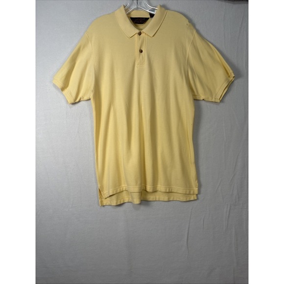 Eddie Bauer Golf polo shirt  M Cotton yellow RELAXED FIT short sleeves K1282 - Picture 1 of 10
